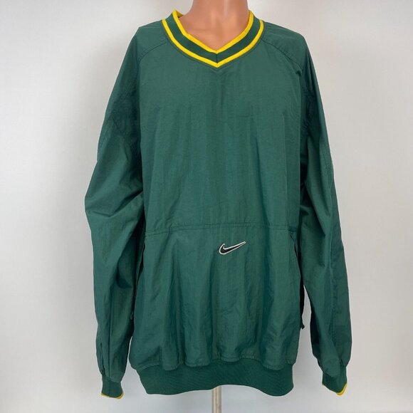 Vintage 90s Nike Center Swoosh Windbreaker Jacket Mens Size 2XL Green - Picture 2 of 4